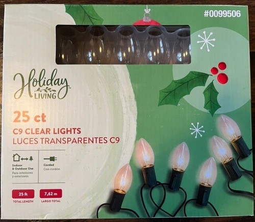 Holiday Living 25-Count Red & White C9 LED String Lights - 12ft Indoor/Outdoor Christmas Lights