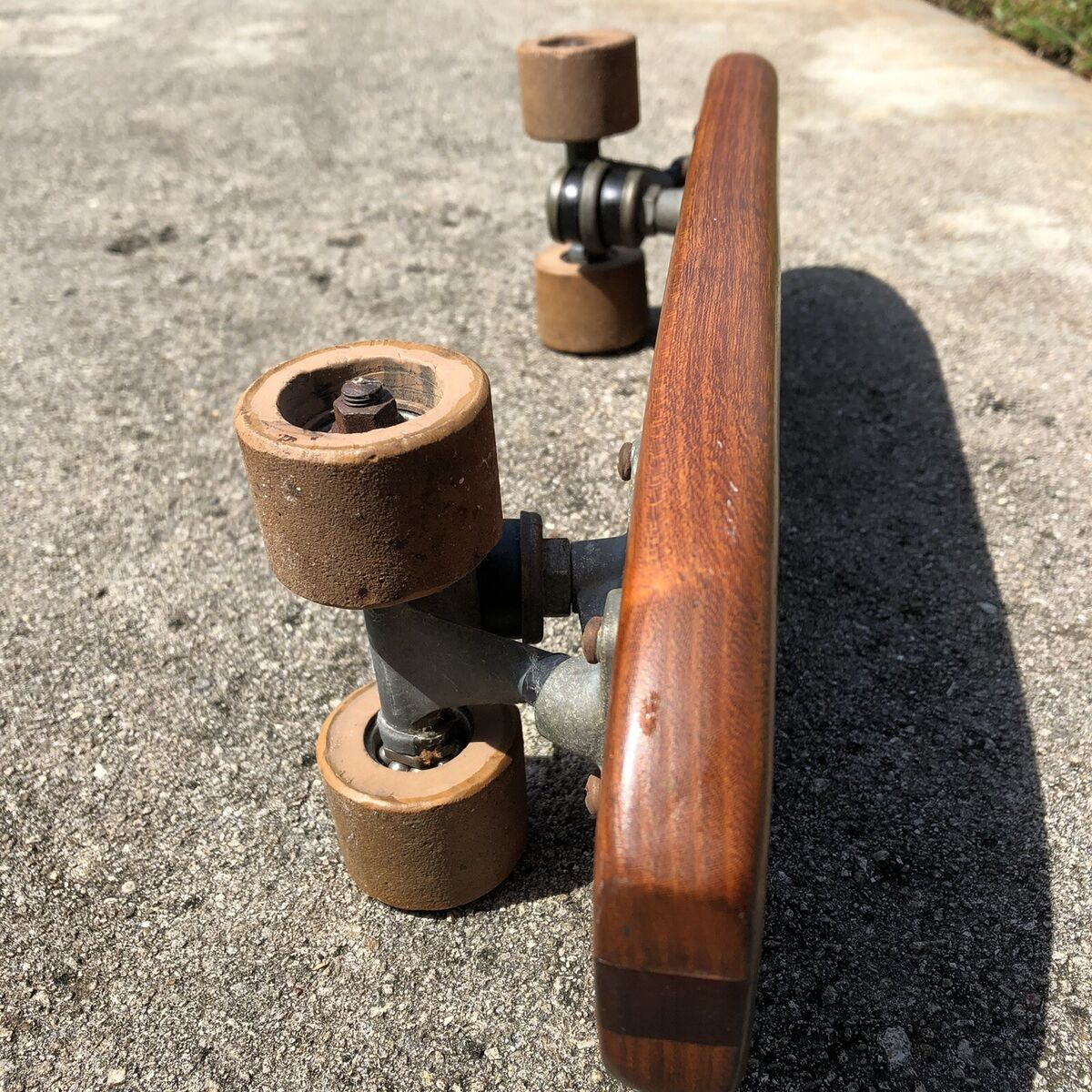 Early skateboard Super Surfer formica & wood vintage wheels