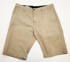 Volcom Mens Sz 30 Chino Shorts Khaki Tan 10 Inch Leg Length
