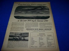 1946 CONVAIR 240 "A NEW KIND OF AIR TRAVEL"..1-PAGE SALES AD..(57DD)