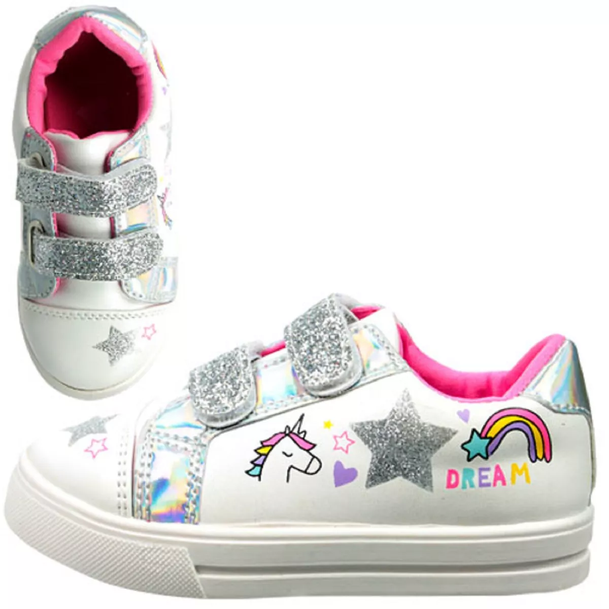 Girls white store glitter trainers