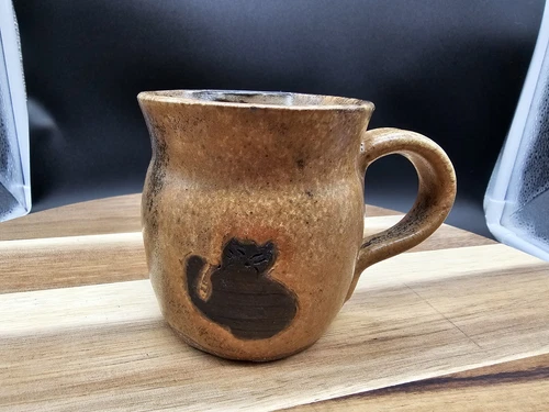 Studio Art Pottery Mug - Signed Black Cat
