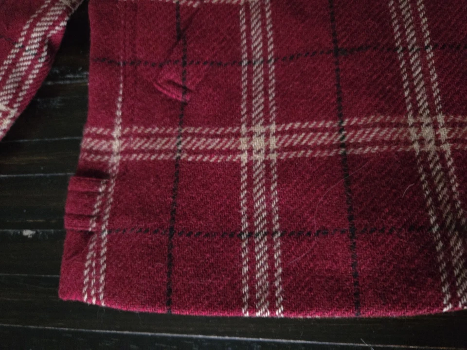 Lauren Ralph Lauren Women 10P Cranberry Red Plaid Wool Zip/Button Jacket Blazer - Image 2 of 4