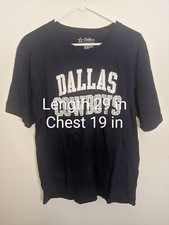 Dallas Cowboys Shirt Men's Large Crew Neck Dark Blue Tee 100% Cotton NFL