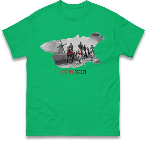 British Army War Graphical Design T Shirt,Lest We Forget,Remembrance Day,Poppy - Picture 6 of 7
