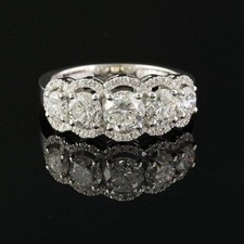 Unique Round Cut Lab Created Diamond Halo Women's Wedding 925 Silver Gift Ring
