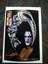 Vintage 1998 WCW NWO Sting Pro Wrestling Refractor Vending Machine Sticker WWF