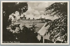 STEAMSHIP AT PAGET BERMUDA VINTAGE REAL PHOTO POSTCARD RPPC