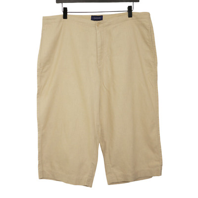 Herren GANT Shorts Sommer Beige Leinen Freizeit Größe 35 W35 XME582