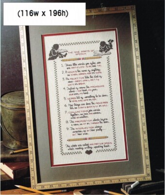 THE NINE PARTS OF SPEECH  CROSS STITCH PATTERN  ONLY  -  TL   AUE