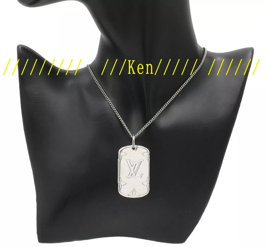 LOUIS VUITTON Necklace Pendant AUTH rocket monogram Choker　M62484 Silver LV  F/S