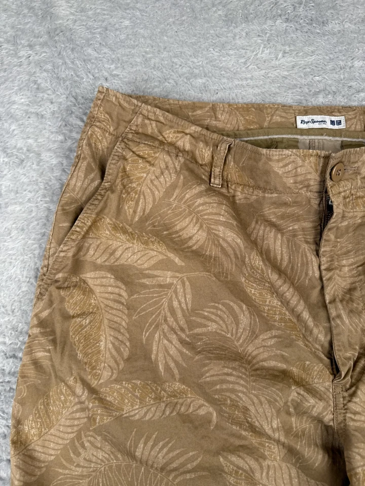 Pantalones Cortos Reyn Spooner x UniQlo Para Hombre Extra Grandes Beige Hoja de Palma 100% Algodón 36-39W Foto 4 de 4