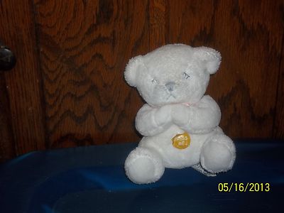 RUSS BERRIE WHITE PRAYER TEDDY BEAR PLUSH NOW I LAY ME DOWN TO SLEEP | eBay