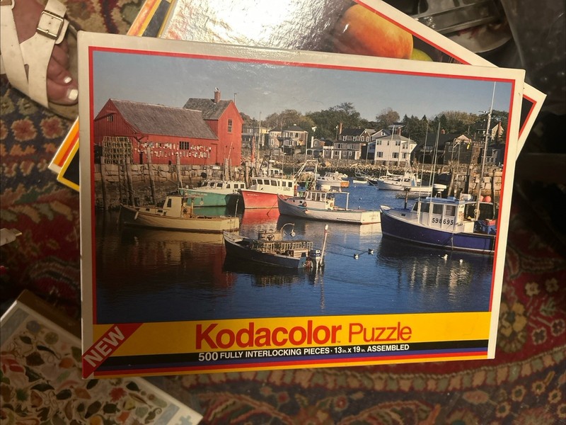 Kodacolor Puzzle Boats Marina Rockport 500 Pieces 13in x 19 New