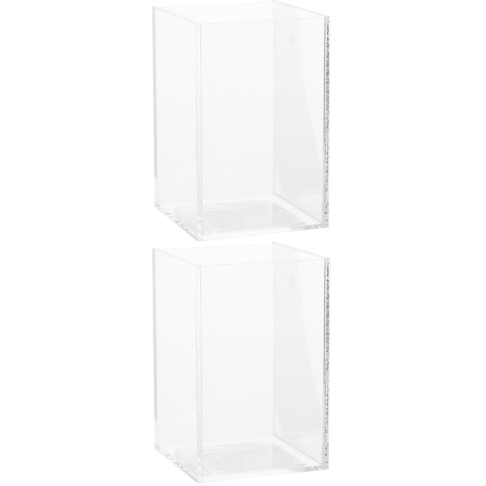 2-Piece Small Betta Fish Tank for Desktop, Clear Acrylic Office Aquarium