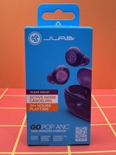 NEW JLab Go Pop ANC True Wireless Bluetooth Earbuds Clear Violet