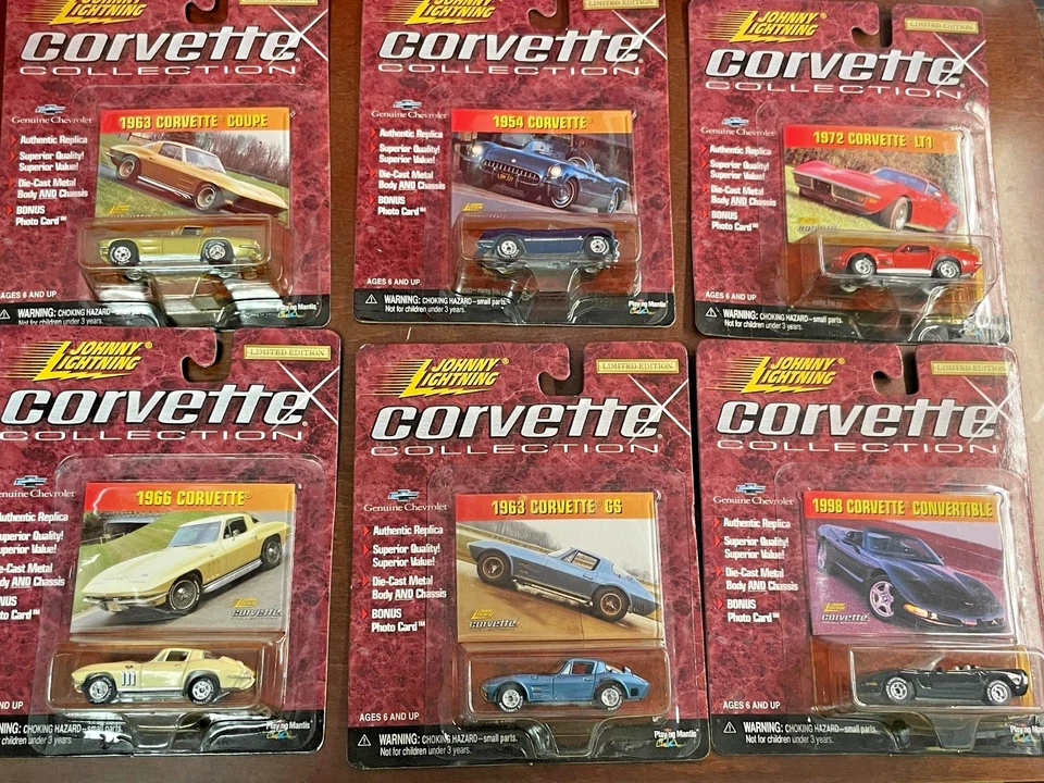 👀🔥🔥 ~ Johnny Lightning Corvette Collection VINTAGE WHITE LIGHTNINGS LOT OF 6 - Image 4 of 4