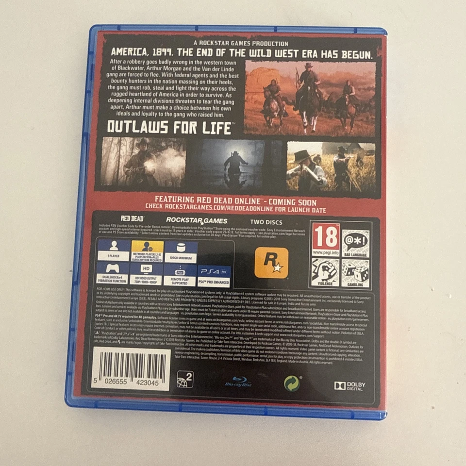 Red Dead Redemption 2 Sony PlayStation 4 PAL GC Complete, photo 2 of 4