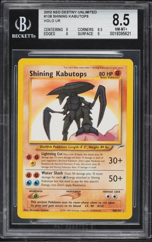 Shining Kabutops (Unlimited) graded BGS 8.5 for sale on eBay