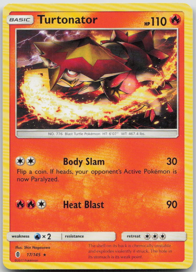 Turtonator 17/145 Guardians Rising Rare Pokemon MP