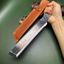 13-inch Meat and Bone Cleaver carbon Bone Cleaver Fixed Blade Knife With Sheath