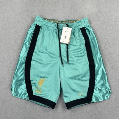 Nike Liverpool Shorts Men s Small FC Aqua Blue Satin LeBron James Drawstring NWT