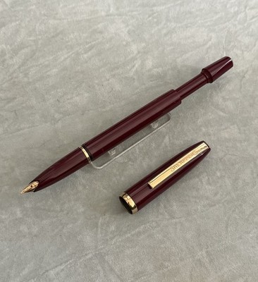 Vintage Sheaffer Imperial I Burgund Touchdown Füllfederhalter, Goldfeder Goldrand