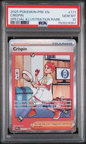 PSA 10 GEM MINT Crispin Prismatic Evolution English SAR 2025 Pokemon 171/131