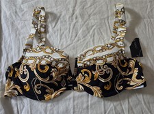 NWT Carmen Marc Valvo S Chain  Fleur Underwired Bikini Swim Top 134975