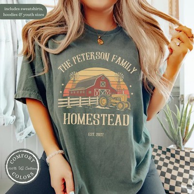 Personalized Custom Family Farm Comfort T-Shirt Soft Cotton Gift Idea Family