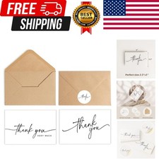 52-pack Thank You Cards Bulk with Kraft Envelopes Matching Stickers, 3.5x5 ...
