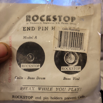 Vintage Rockstop End Pin Holder Stop for Cello and Brass Drum w manual MIN TBAG