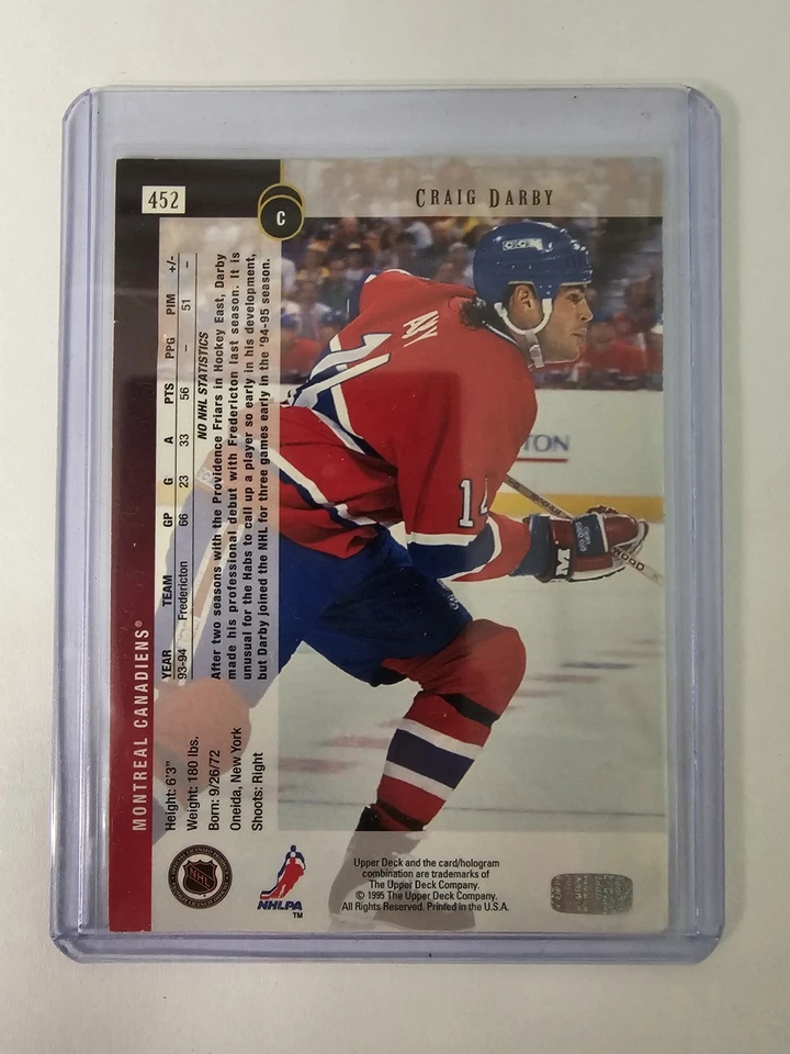 1994-95 Upper Deck - Craig Darby #452 (RC) - Image 2 of 2