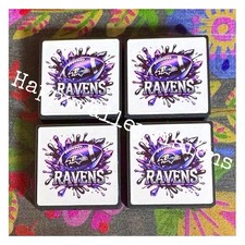 4 Pce BALTIMORE Football Team Silicone Focal Beads DIY Keychains Beadable Pens
