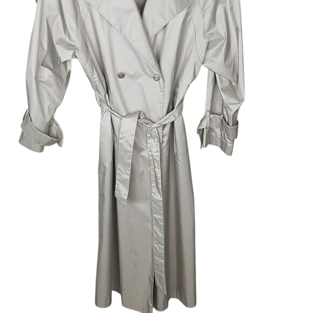 Vintage British Mist Womens Shiny Trench Coat Size 10 Belted