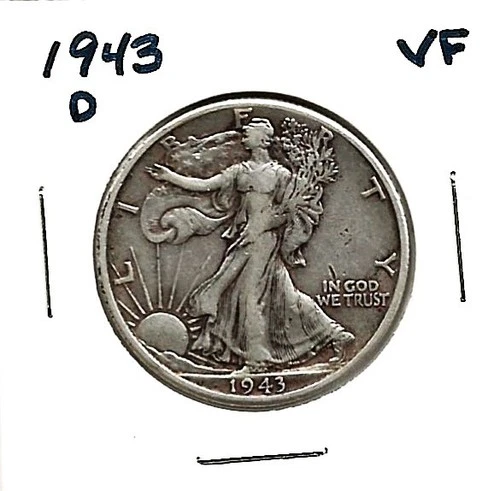 1943 "D" WALKING LIBERTY HALF DOLLAR***VF***