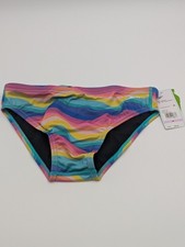 Speedo Mens Size 32 Vibe Collection Brief Endurance Swim Suit Rainbow Wave NWT