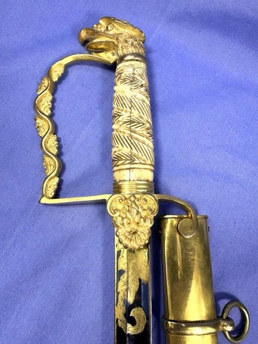 VERY NICE US PRE CIVIL WAR EAGLE HEAD OFFICERS SWORD w SCABBARD