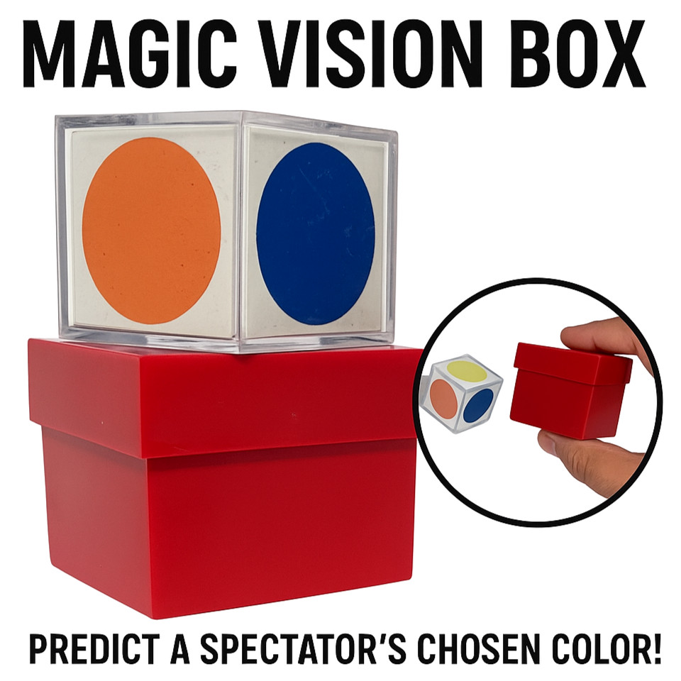 RED MAGIC VISION BOX Color Cube Beginner Brain Mental X Ray Mind Reading Trick