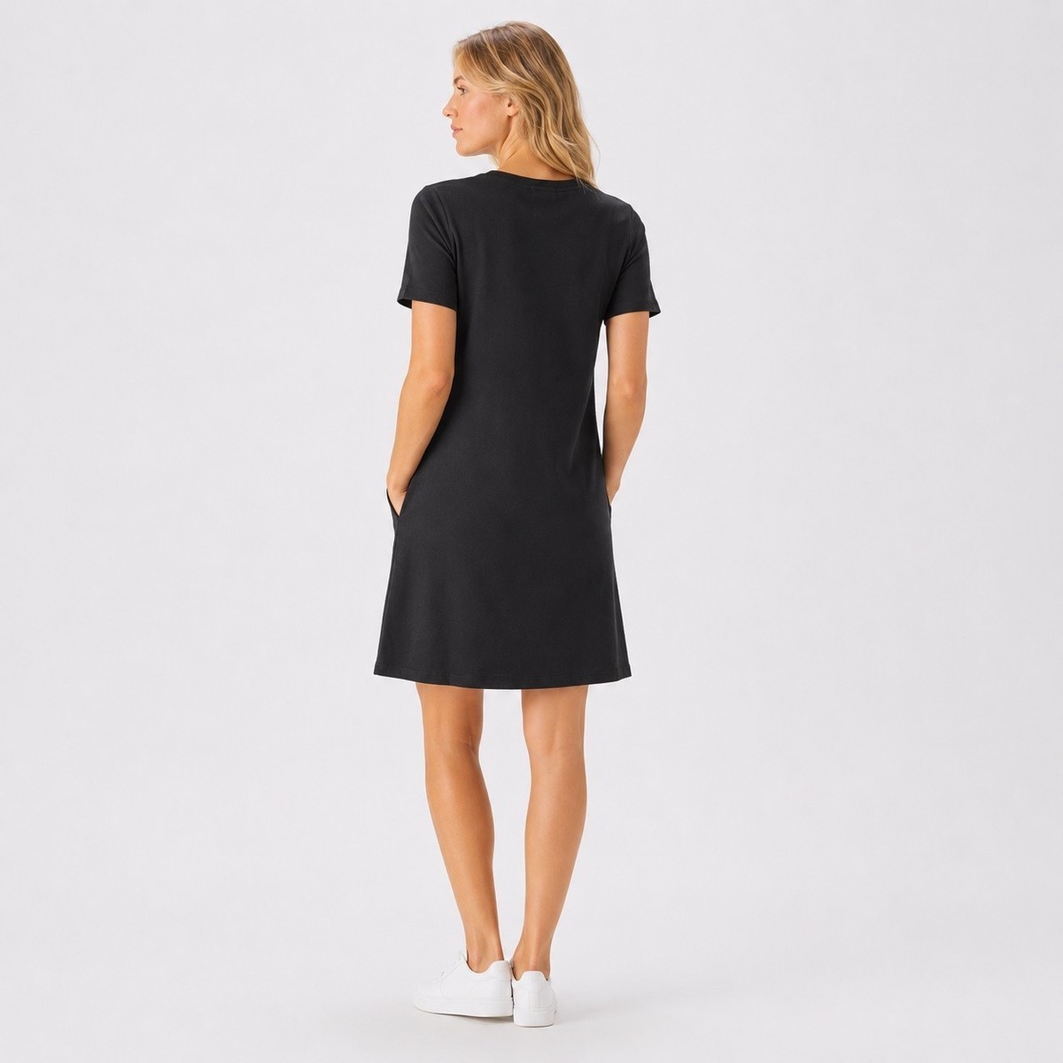 calvin klein long t shirt dress Calvin Klein Black Signature Stripe T-Shirt Dress