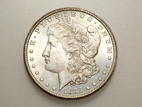 1885-CC $1 MORGAN SILVER ONE DOLLAR GEM BU