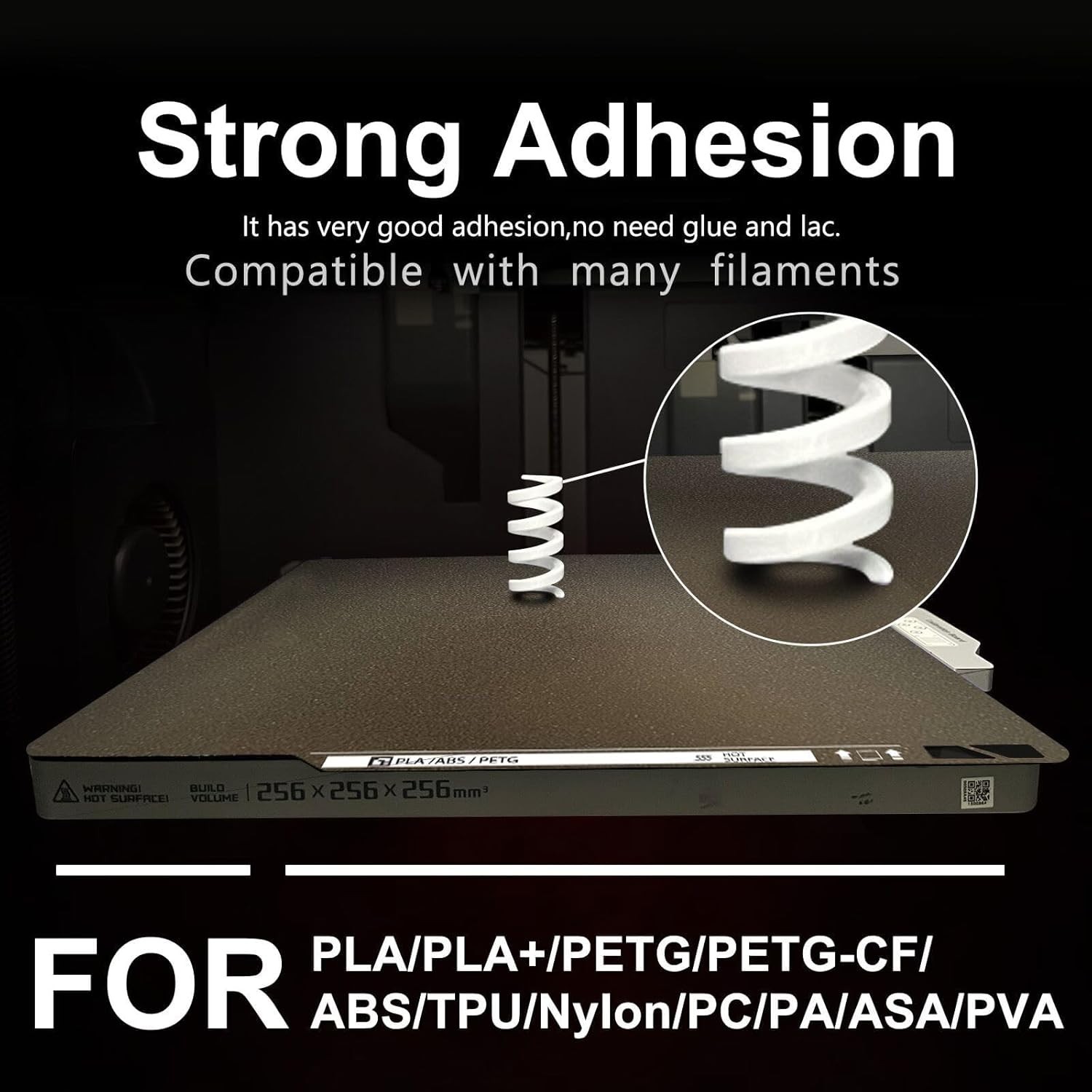 3D Printer PEI Build Plate Textured Flexible Steel Bed for Bambu Lab 257x257mm