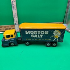 Vintage RARE Line Mar Marx Morton Salt Company Tin Friction Semi Truck WORKS