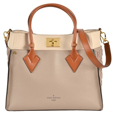LOUIS VUITTON On My Side MM Handbag Leather M53825 Galle RFID Beig