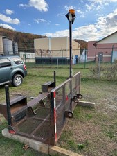 construction work truck MAN BASKET/SAFETY stand on trailer for cone distribution