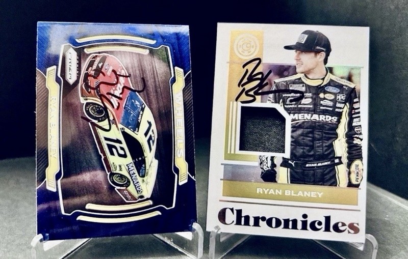 2021-22 Ryan Blaney Patch Autograph Lot Of 2 Prizm Chronicles Racing NASCAR