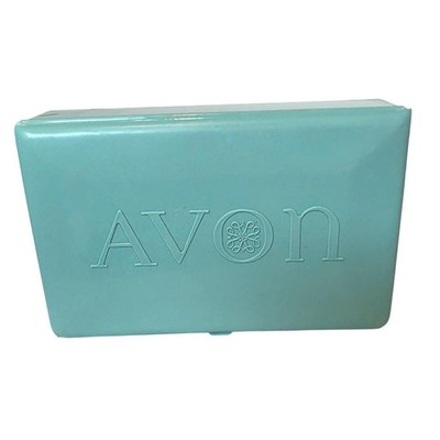 Vintage Avon Lipstick Rep Sample Case Turquoise Blue w/ 16 Samples Brass Tubes
