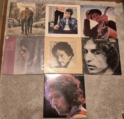 7 LP Lot Bob Dylan vinyl Freewheelin' Highway 61 Blood Budukon Nashville Skyline