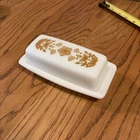 Vintage PYREX 72 B Butterfly Gold Butter Dish USA 35 No Chips Or Cracks