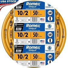 10 Gauge NM-B Copper Building Wire 600V Indoor Electrical Cable Multi Strand New
